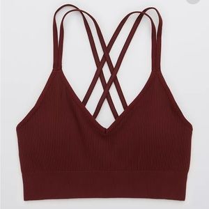Aerie Seamless Strappy Padded Royal Berry Bralette